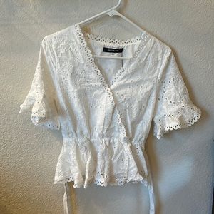 Sugar Lips White Eyelet Top